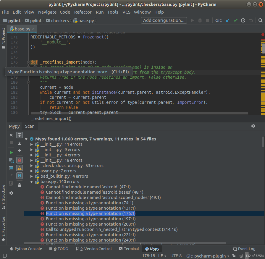 mypy on PyCharm