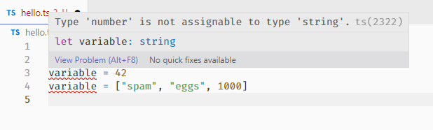 TypeScript's error